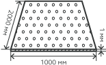 Лист нержавеющий  1х1000 х 2000 мм.  AISI 304 (08Х18Н10) холоднокатаный,  перфорированный,  Площадь отверстий 0,3543,  Rv 5,0-8,0